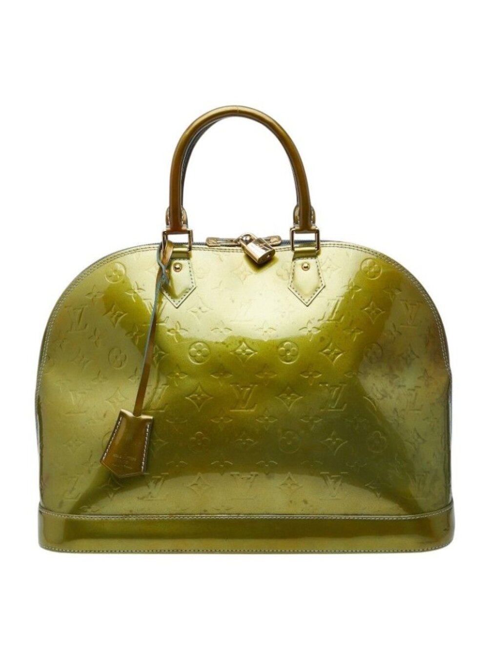 Louis Vuitton Monogram Vernis Alma GM Handbag Green Patent Leather